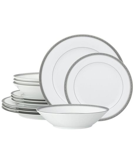 Charlotta Platinum 12 Piece Set, Service for 4