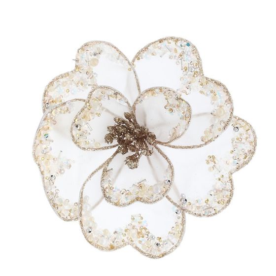 Цветок искусственный &quot;Магнолия&quot; (на клипсе), L15 W15 H8 см