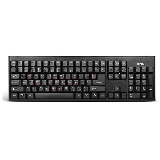 Клавиатура Sven Standard 303 Power USB+PS/2 проводная черный (SV-03100303PU)