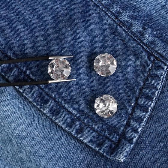 !09 Стразы пришивные «Круг», в оправе, d = 10 мм, 20 шт, цвет белый