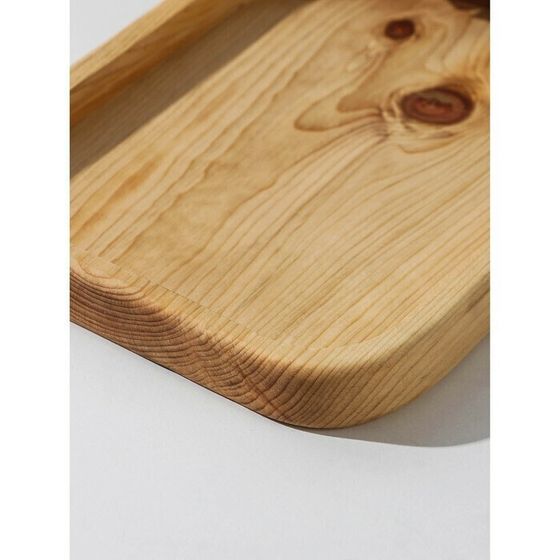 !09 Доска разделочная авторская Adelica «Рога», 35×18×2,5 см, цельный массив кедра, цвет молочный