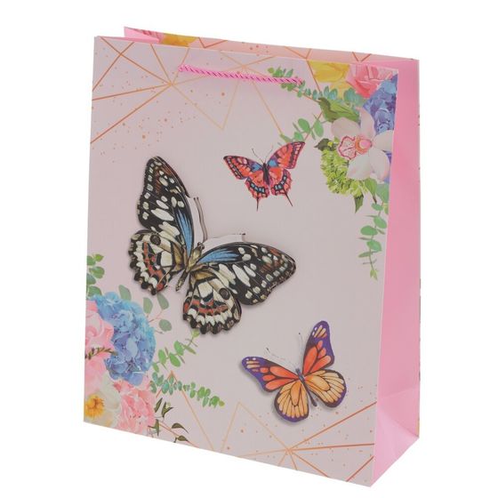 Пакет подарочный (бумага 210г/м2, блок микс 12шт), L26 W10 H32 см, 4в.