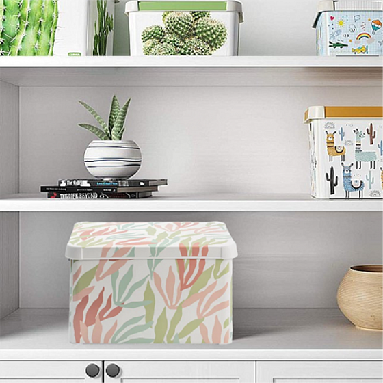 Коробка декоративная DECO'S STOCKHOLM L modern leaves 22л