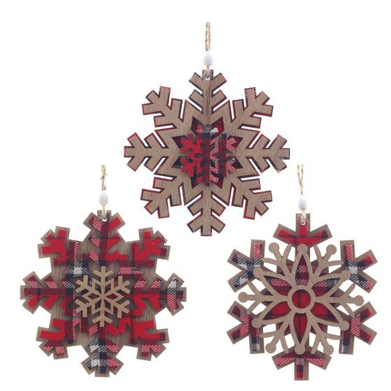 Украшение новогоднее "Снежинка", L10 W0,5 H11 см, 3в.