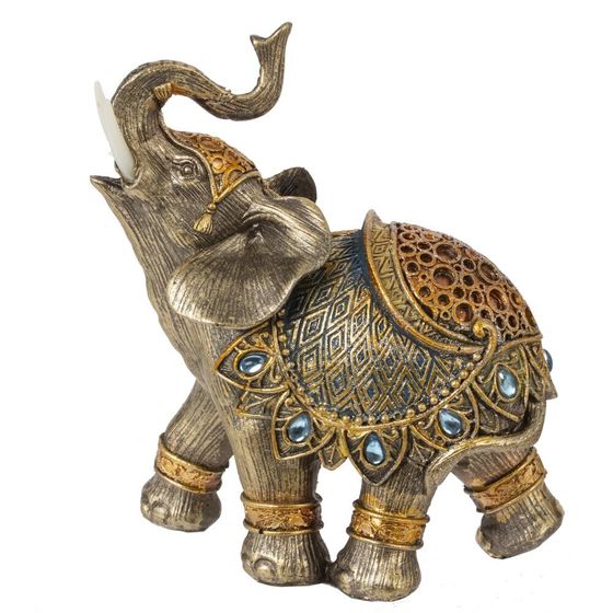 Фигурка декоративная "Слон", L11 W5,5 H13 см, 1 штука, дизайн микс