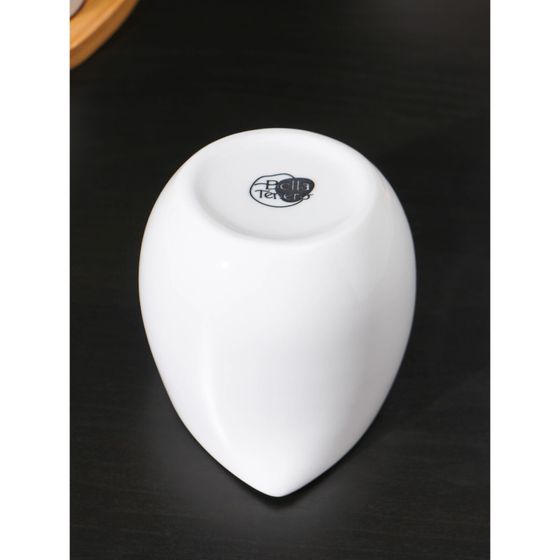 !09 Набор фарфоровый для специй на бамбуковой подставке BellaTenero «Капельки», 3 предмета: солонка 60 мл, перечница 60 мл, сахарница с ложкой 330 мл, цвет белый