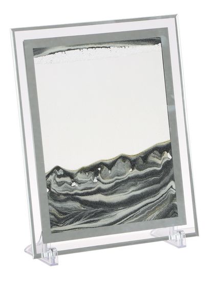 Песочные часы-картина, 30×25 см, антистресс, песок чёрный