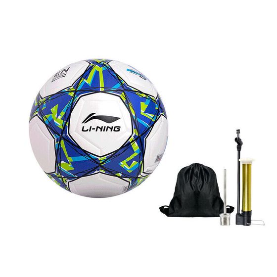 LiNing Size 4 Soccer TPU Machine Stitched Soccer Ball Unisex White/Light Blue/Green/Dark Blue