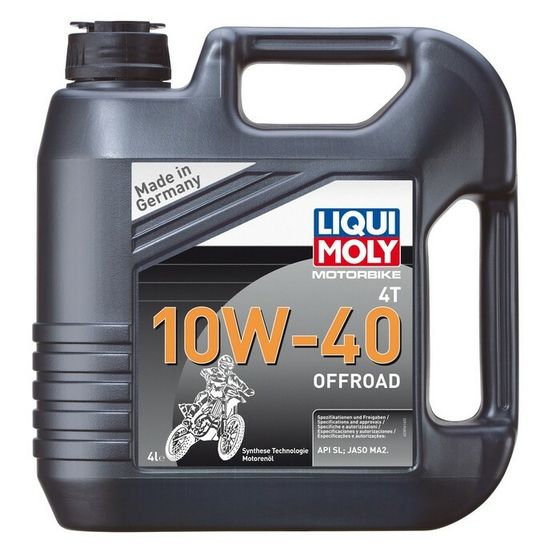 Моторное масло для 4-тактных мотоциклов LiquiMoly Motorbike 4T Offroad 10W-40 SL MA2 НС-синтетическое, 4 л (3056)