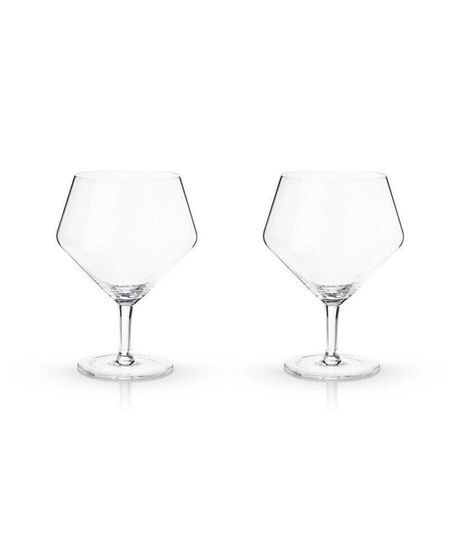 Raye Angled Gin &amp; Tonic Crystal Glasses, Set of 2, 14 Oz