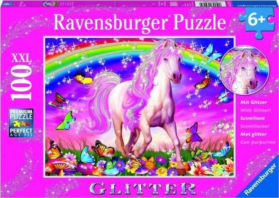 Ravensburger Puzzle 100 Jednorożec XXL brokat