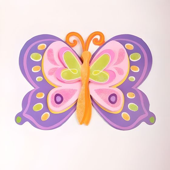 !Набор 2 штуки - Декоративная самоклеющаяся наклейка &quot;Бабочка&quot; , 35,5*25 см.