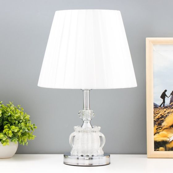 Настольная лампа с подсветкой 16886/1 Е27 40 Вт хром 25×25×44 см RISALUX