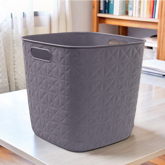 Корзина квадратная SOFTEX Q тёмно-серая 15л