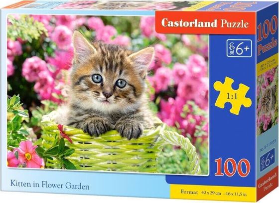 Castorland Puzzle 100 elementów - Kotek w ogrodzie (290197)