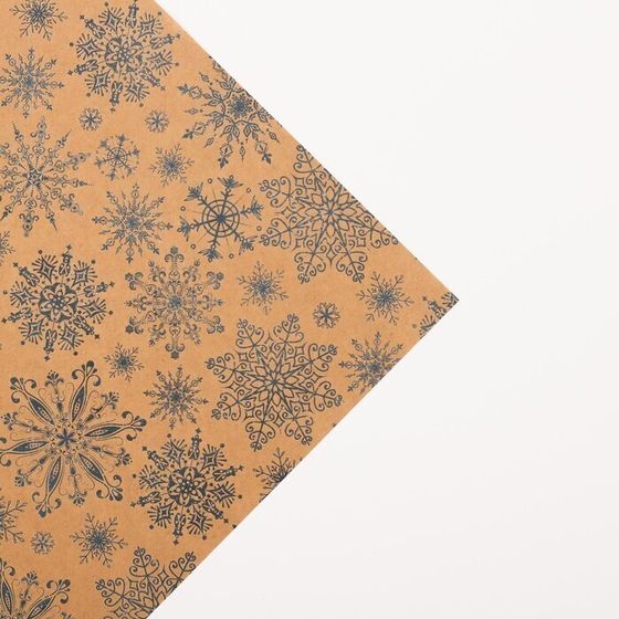 !09 Набор новогодней бумаги 3 листа крафт 50x70 см. дизайн микс