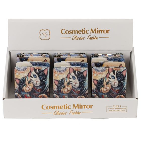 Зеркало карманное, Д6 Ш8,5 В1 см, 4в.