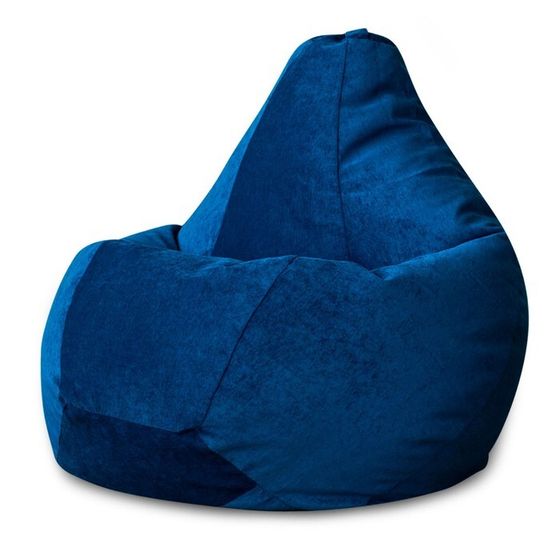 Кресло-мешок «Груша», микровельвет, размер L, цвет синий