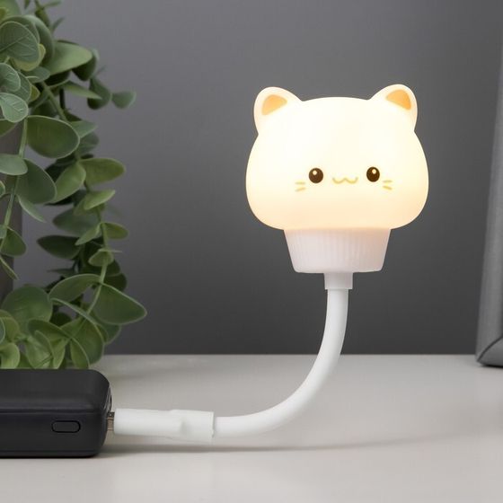 Подсветка для клавиатуры &quot;Котенок&quot; LED ночник USB белый 6,8х6х19 см RISALUX