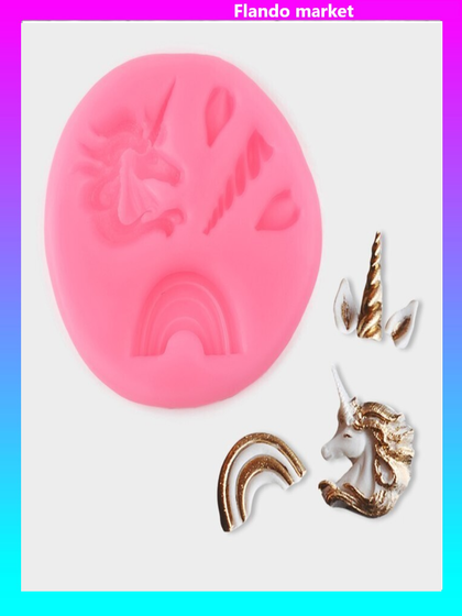!Силиконовый молд «Радужный единорог», 6,3×0,5 см, цвет МИКС