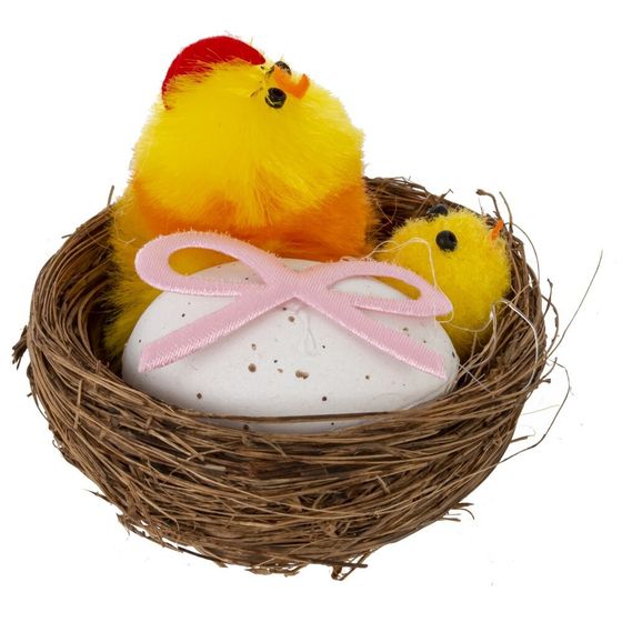Набор из 2-х изделий декоративных &quot;Гнездо пасхальное&quot;, L11 W6 H6 см