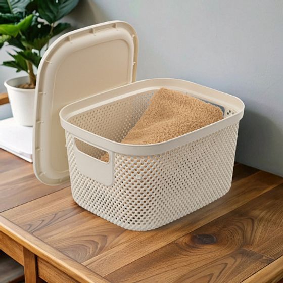 Корзинка NICKEL кремовая 6л 21.7×26.7×15.2см