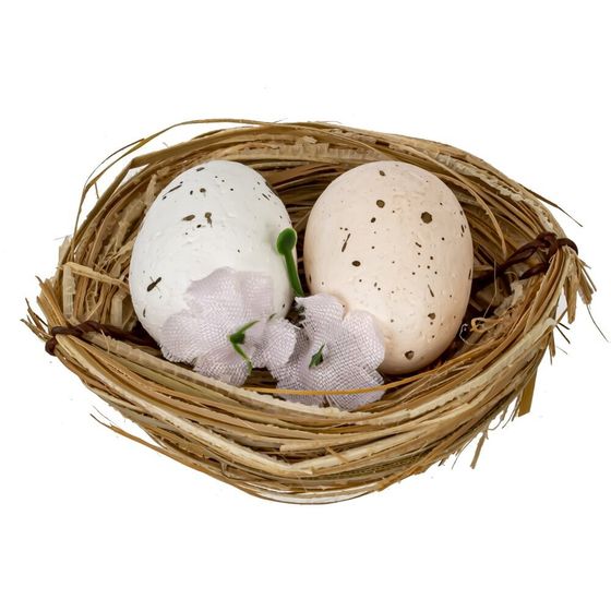 Набор из 6-ти изделий декоративных &quot;Гнездо пасхальное&quot; (6*3), L16,5 W11,5 H3 см