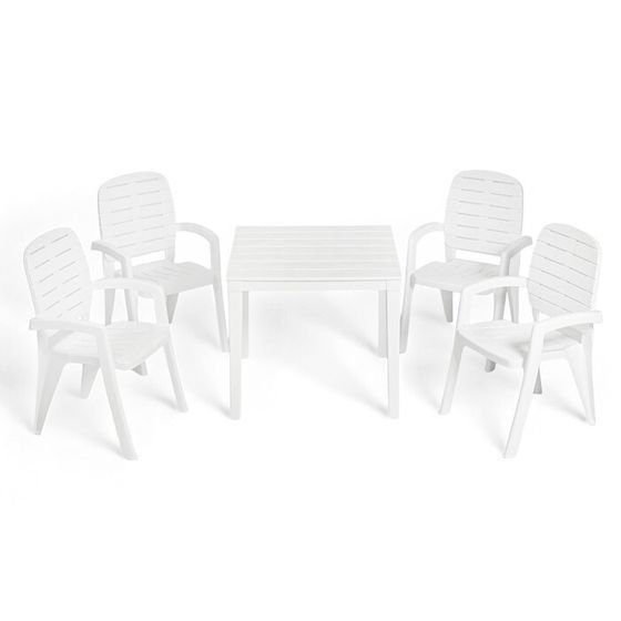 Набор садовой мебели &quot;Прованс&quot;: стол квадратный 80 х 80 см + 4 кресла, белый