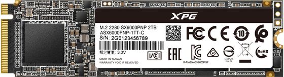 Накопитель SSD 2Tb ADATA PCI-E 3.0 x4 M.2 2280 ASX6000PNP-2TT-C XPG SX6000 Pro