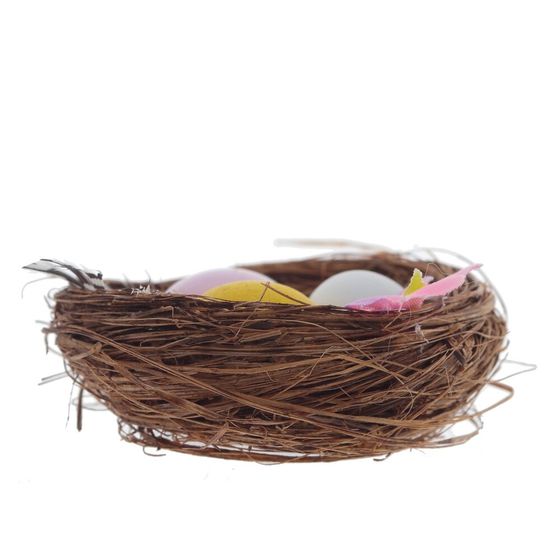 Изделие декоративное "Гнездо пасхальное" (блок 12 шт), L5,5 W5 H2 см, 4в.