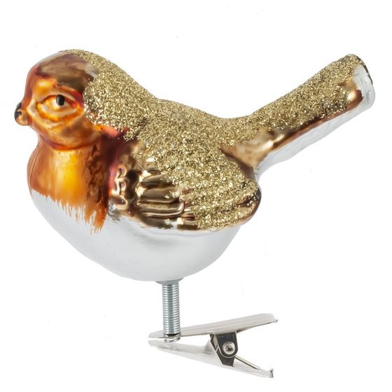 Украшение новогоднее на прищепке "Птичка", L8 W5 H8 см, 4в.