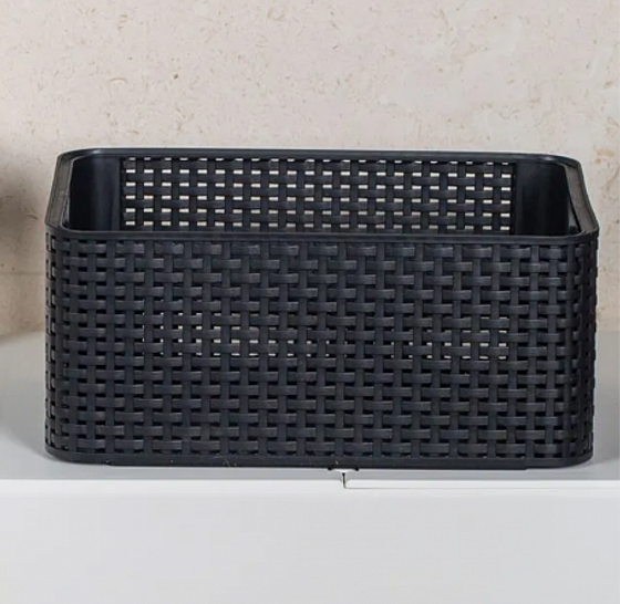 Корзина RATTAN STYLE BOX M темно-серая