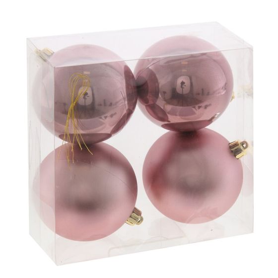 Набор из 4шт Украшение новогоднее &quot;Шар&quot;, D 8 см, L15,5 W8 H15,5 см