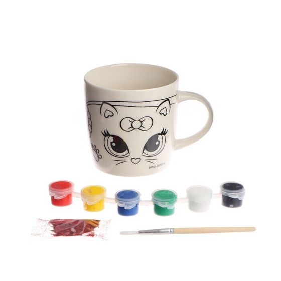 !09 Кружка под роспись «Мур! Мяу!», 250 мл