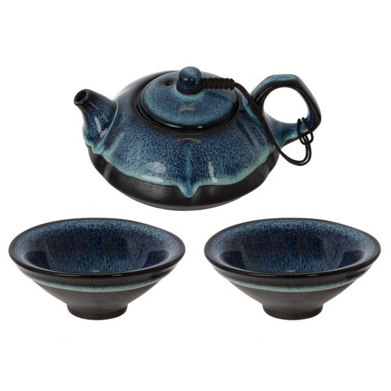 Набор для чайн церем на 2 перс, (чайник 160мл, 2 чашки 35мл, подставка, щипцы, сумка) L19 W14 H8 см