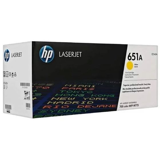 Тонер Картридж HP 651A CE342A желтый для HP LJ 700/775 (16000стр.)