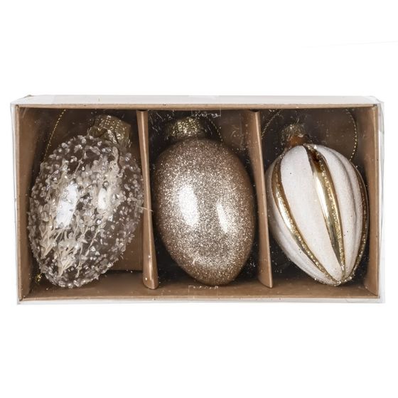 Набор из 3-х изделий декоративных подвесных "Яйцо пасхальное" (4,5*8), L13 W7,5 H5 см