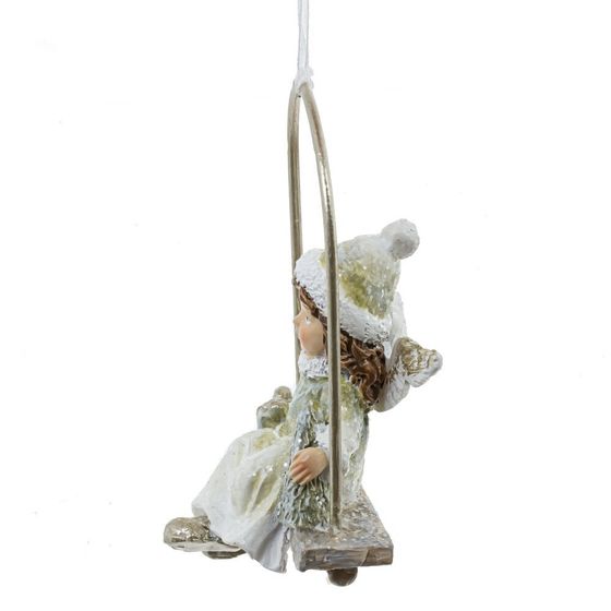 Изделие декоративное подвесное &quot;Девочка на качелях&quot;, L5 W3,5 H8 см, 2в.