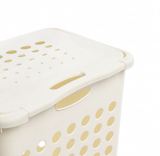 Корзина для белья VICTOR 40л кремовая