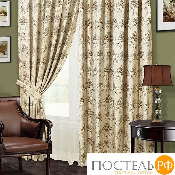 123326615, Комплект штор &#39;Autunno-S&#39; , 2 шторы 240х270см, тюль 500х270см, 2 подхвата