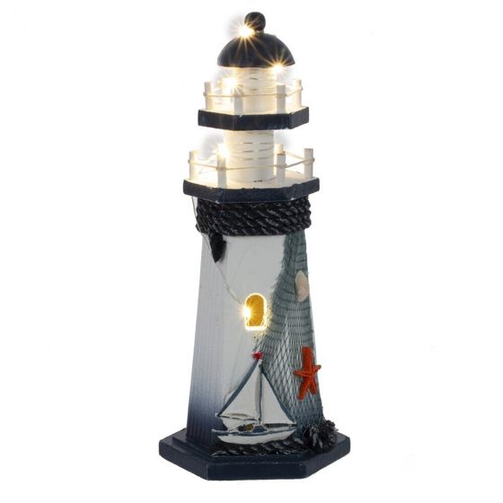 Фигурка декоративная &quot;Маяк&quot; (подсветка 3xLR44) , L11,5 W10 H26,5 см. 4в.
