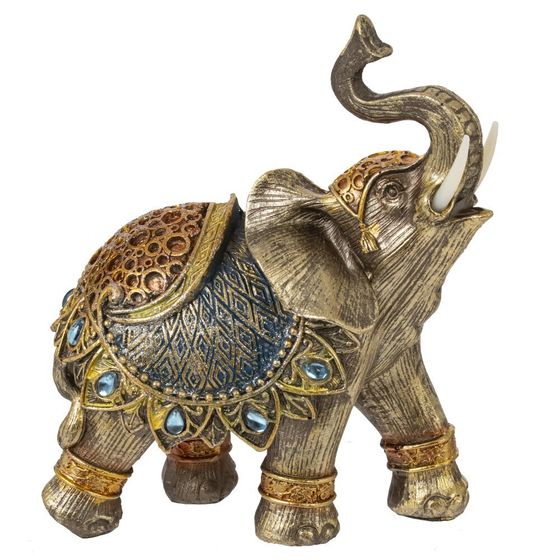 Фигурка декоративная "Слон", L11 W5,5 H13 см, 1 штука, дизайн микс