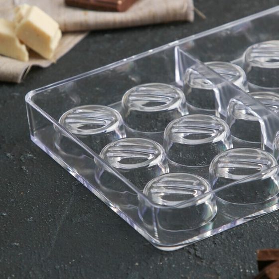 !09 Форма для шоколада «Шаффл», 27,5×17,5×2,5 см, 21 ячейка (3×3×1 см)