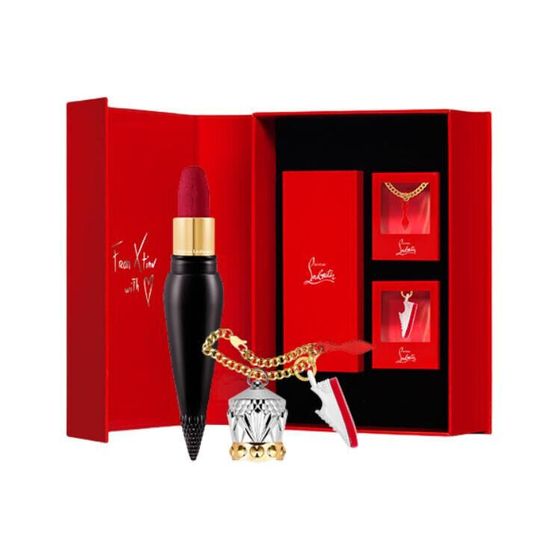 CL LUBOTING Queen&#39;s Scepter Lip Balm Heart Makeup Sets Easy To Color Lipsticks #001M+Chain+Heart