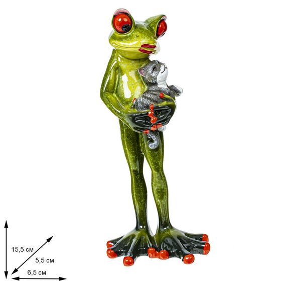 Фигурка декоративная "Лягушка", L6,5 W5 H15 см