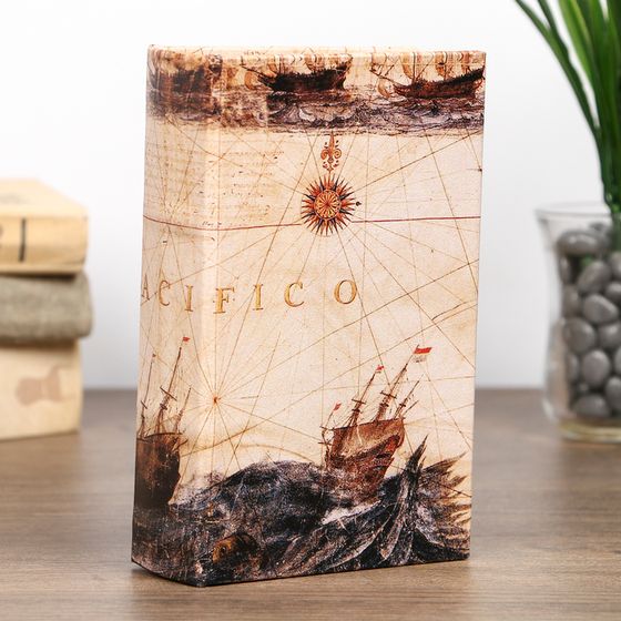Шкатулка книга-сейф «Флот», дерево и искусственная кожа, с замком, 17×11×5 см