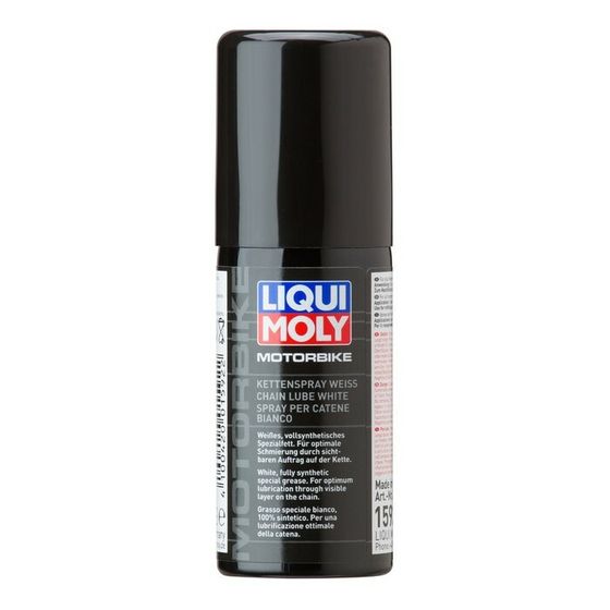 Белая цепная смазка для мотоциклов LiquiMoly Motorbike Kettenspray weiss , 0,05 л (1592)