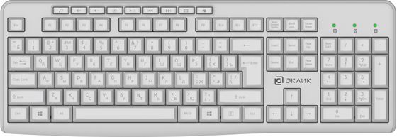 Клавиатура Oklick K225W беспров. белый (1875235)