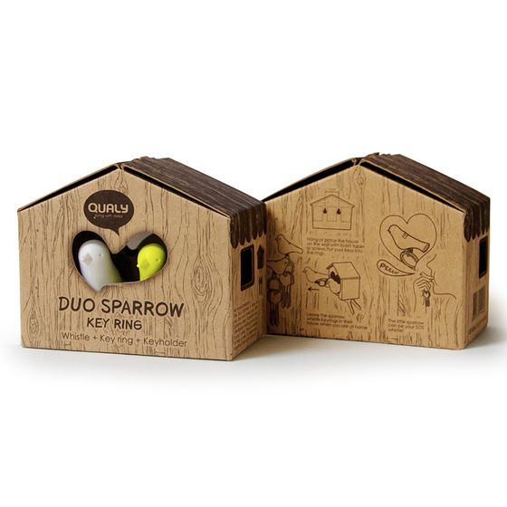 Держатель для ключей Duo Sparrow, коричневый/белый/оранжевый