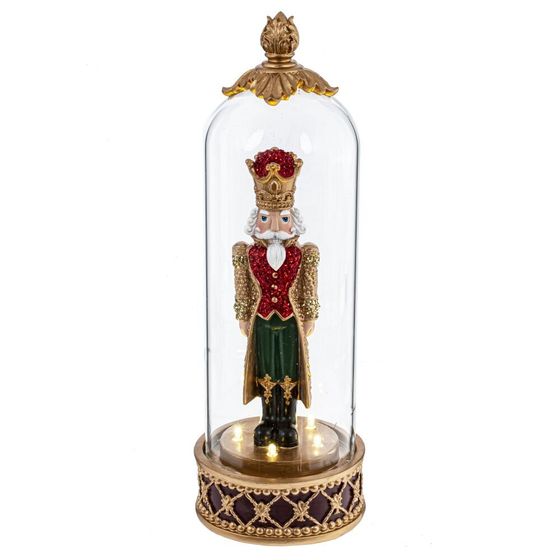 Фигурка декоративная &quot;Щелкунчик&quot; в стекл колбе с подсветкой, L11,5 W11,5 H34,5 см, AAA 3 шт. не прил